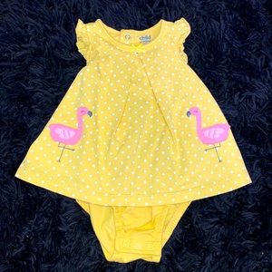 🎀3/$15 Infant Yellow Polka-dot Dress